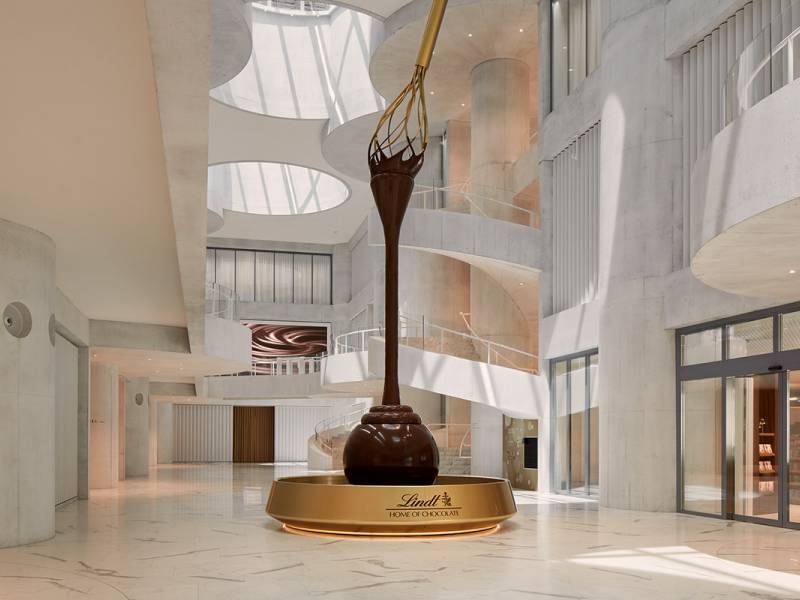 lindt je predstavio najveću čokoladnu fontanu na svetu