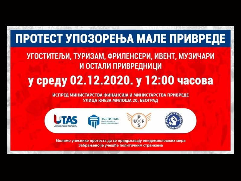 protest ugostitelja danas u podne u beogradu 