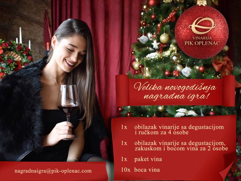 praznična nagradna igra vinarije pik oplenac